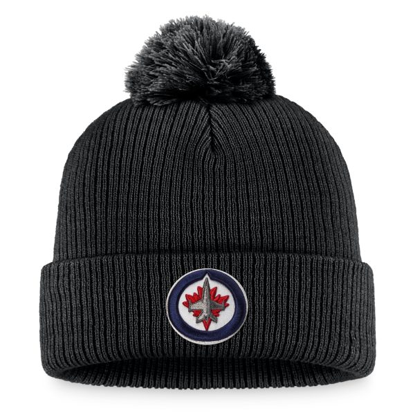 men8217s fanatics black winnipeg jets core primary logo cuffed knit hat with pom – San Jose Sharks Jerseys and Headwear Collection