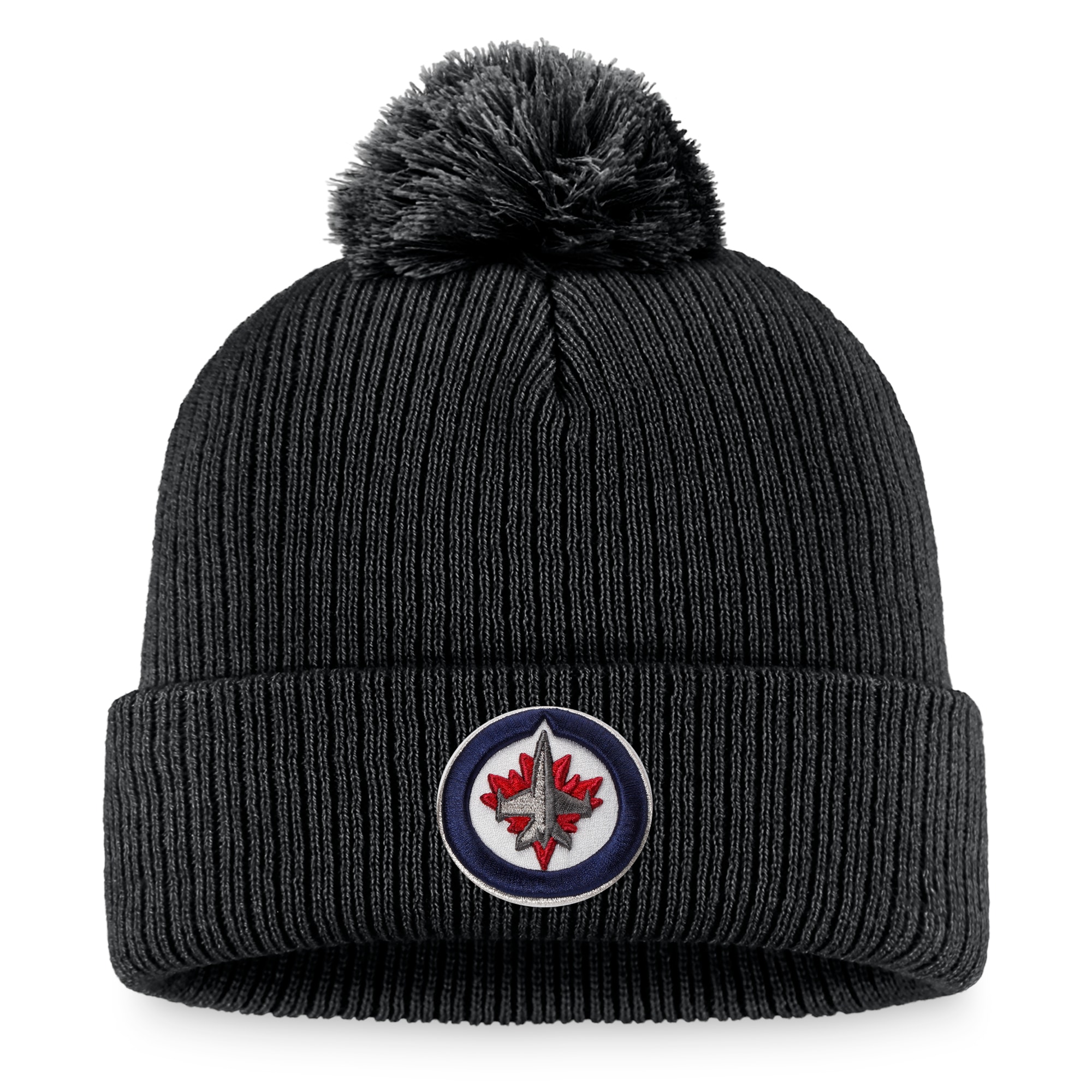 men8217s fanatics black winnipeg jets core primary logo cuffed knit hat with pom – San Jose Sharks Jerseys and Headwear Collection