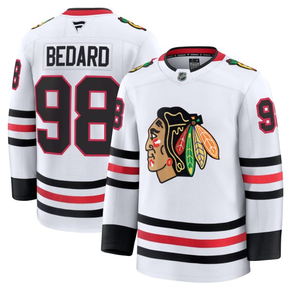 men8217s fanatics connor bedard white chicago blackhawks away premium jersey – San Jose Sharks Jerseys and Headwear Collection