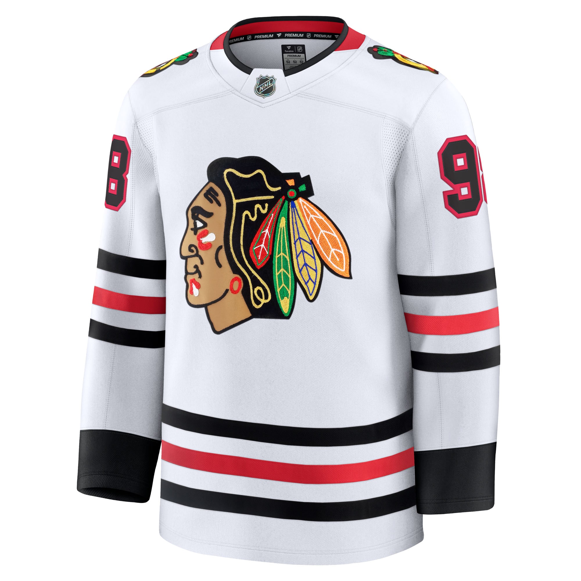 men8217s fanatics connor bedard white chicago blackhawks away premium jersey – San Jose Sharks Jerseys and Headwear Collection