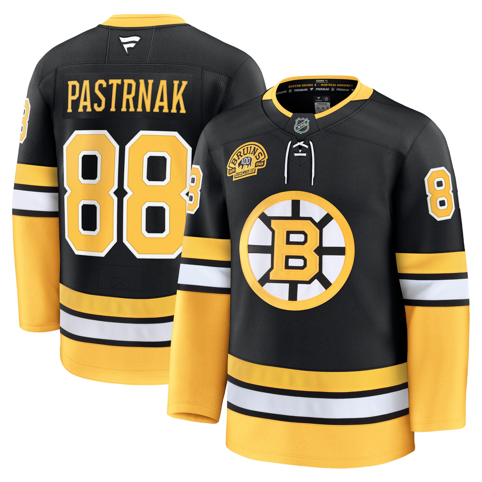 men8217s fanatics david pastrnak black boston bruins alternate 100th anniversary premium jersey – San Jose Sharks Jerseys and Headwear Collection