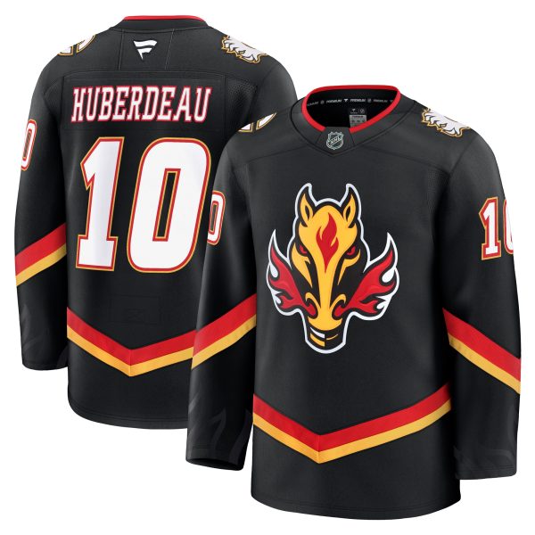 men8217s fanatics jonathan huberdeau black calgary flames alternate premium jersey – San Jose Sharks Jerseys and Headwear Collection