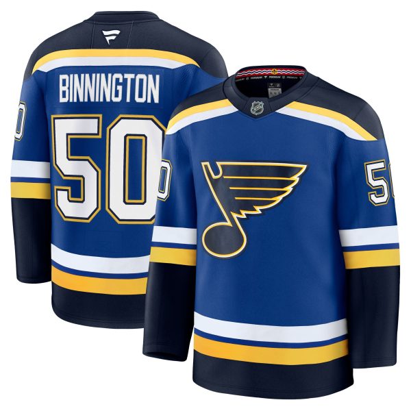 men8217s fanatics jordan binnington blue st. louis blues home premium jersey – San Jose Sharks Jerseys and Headwear Collection