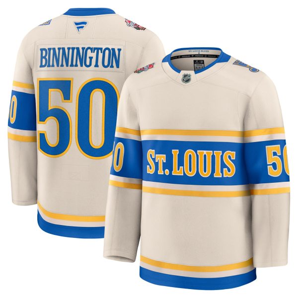 men8217s fanatics jordan binnington cream st. louis blues 2025 nhl winter classic premium player jersey – San Jose Sharks Jerseys and Headwear Collection