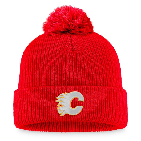 men8217s fanatics red calgary flames core primary logo cuffed knit hat with pom – San Jose Sharks Jerseys and Headwear Collection