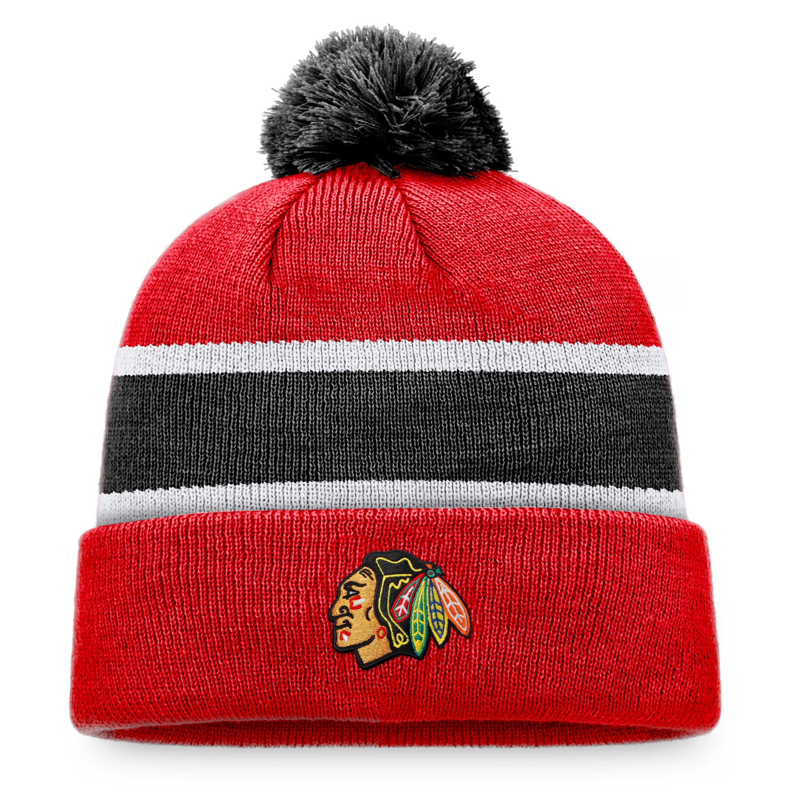 men8217s fanatics redblack chicago blackhawks breakaway cuffed knit hat with pom – San Jose Sharks Jerseys and Headwear Collection