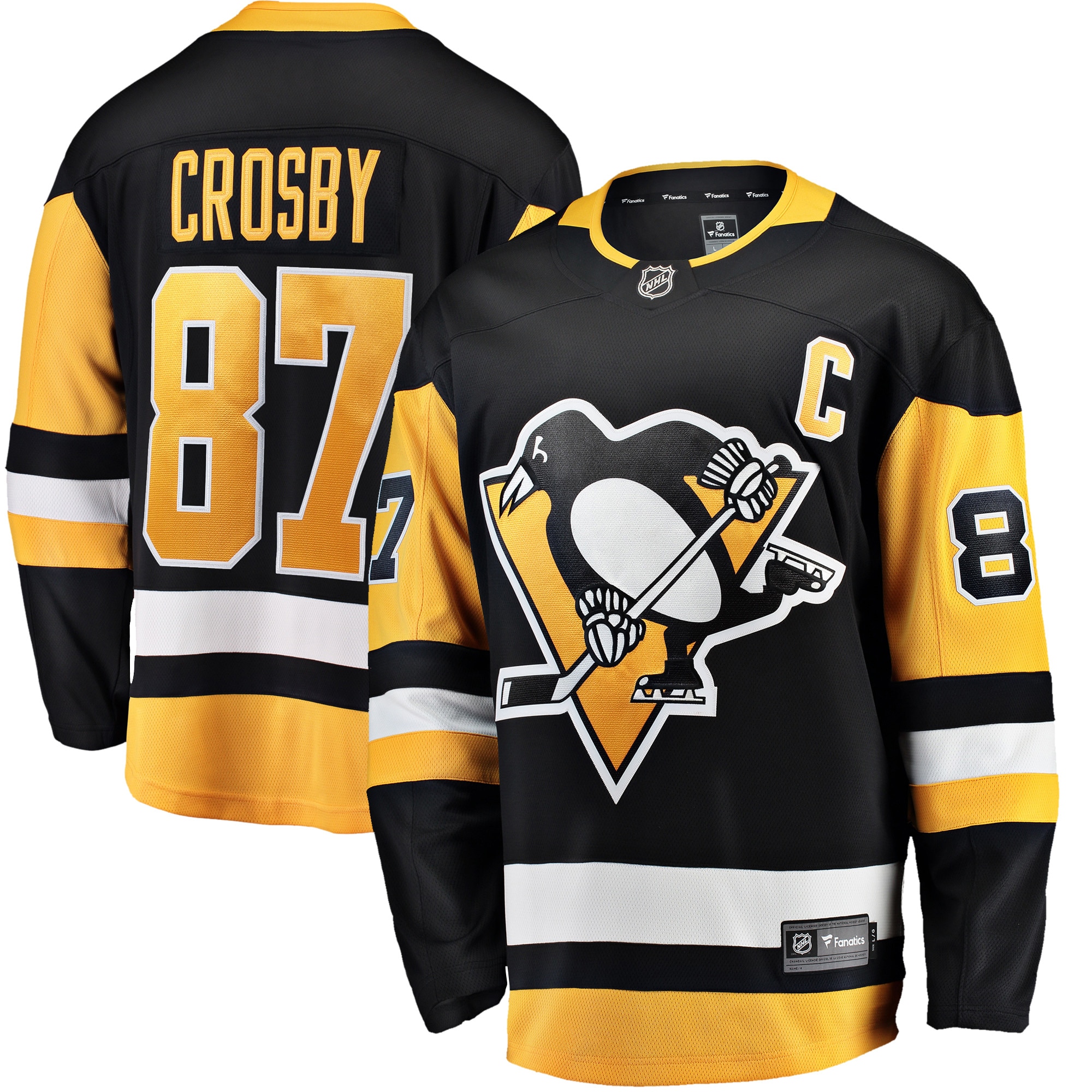 men8217s fanatics sidney crosby black pittsburgh penguins captain patch home breakaway jersey – San Jose Sharks Jerseys and Headwear Collection