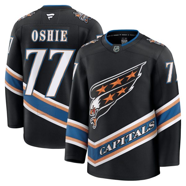 men8217s fanatics tj oshie black washington capitals alternate 50th anniversary premium jersey – San Jose Sharks Jerseys and Headwear Collection
