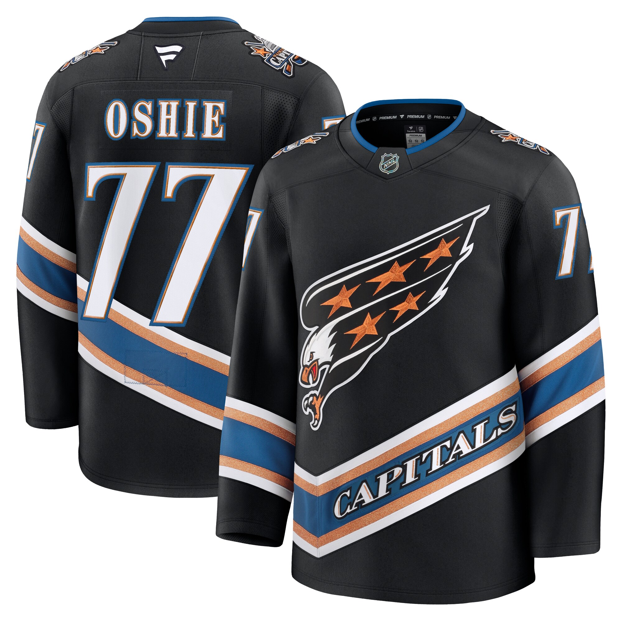 men8217s fanatics tj oshie black washington capitals alternate 50th anniversary premium jersey – San Jose Sharks Jerseys and Headwear Collection