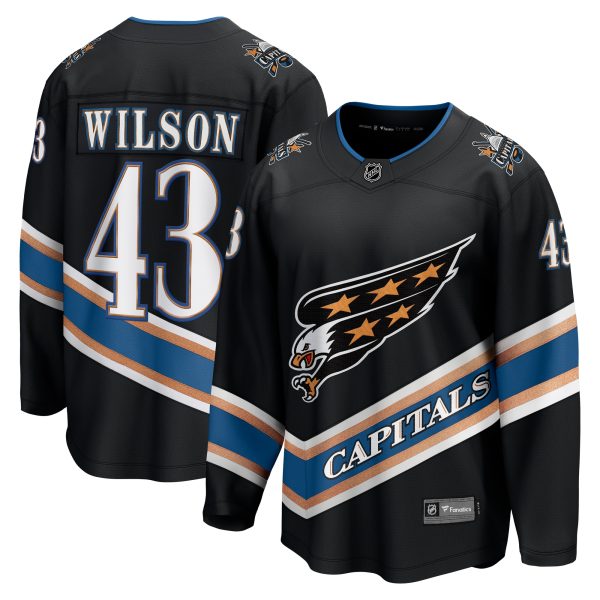 men8217s fanatics tom wilson black washington capitals alternate 50th anniversary premier breakaway player jersey – San Jose Sharks Jerseys and Headwear Collection