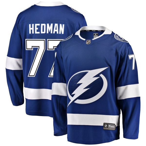 men8217s fanatics victor hedman blue tampa bay lightning home premier breakaway player jersey – San Jose Sharks Jerseys and Headwear Collection