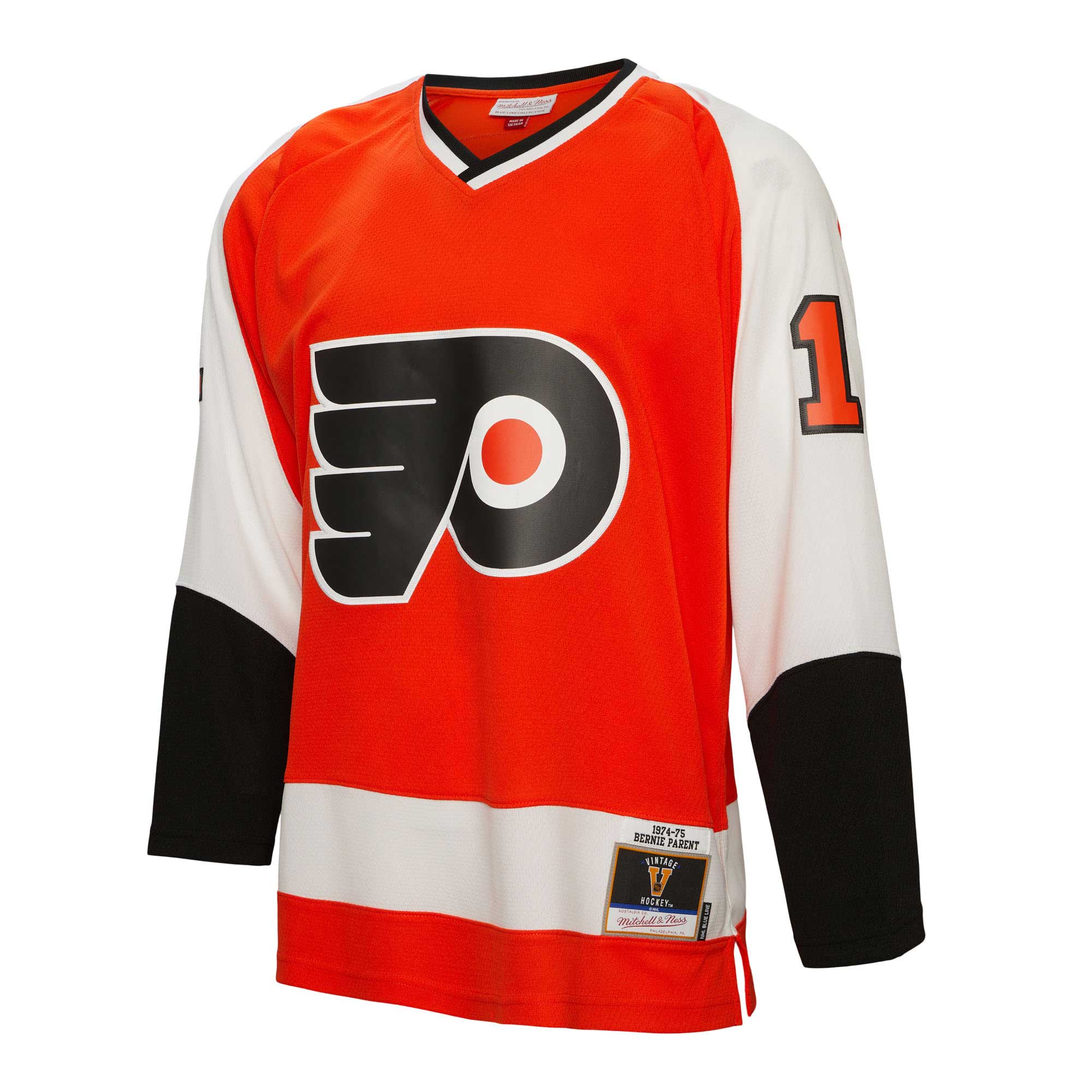 men8217s mitchell amp ness bernie parent orange philadelphia flyers 197475 blue line player jersey – San Jose Sharks Jerseys and Headwear Collection