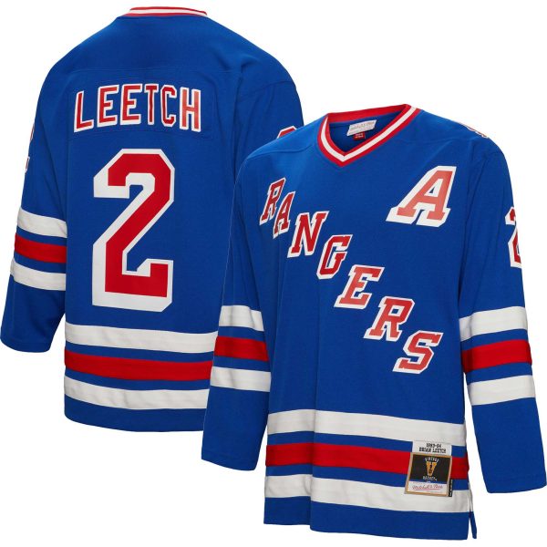 men8217s mitchell amp ness brian leetch blue new york rangers alternate captain patch 199394 blue line player jersey – San Jose Sharks Jerseys and Headwear Collection
