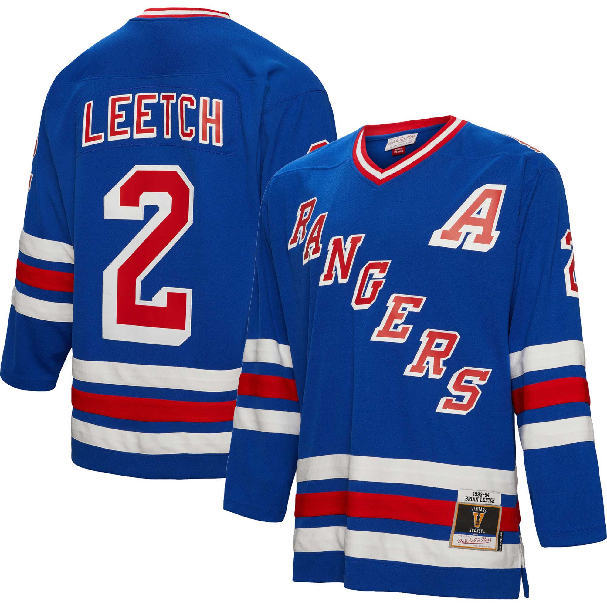 men8217s mitchell amp ness brian leetch blue new york rangers alternate captain patch 199394 blue line player jersey – San Jose Sharks Jerseys and Headwear Collection