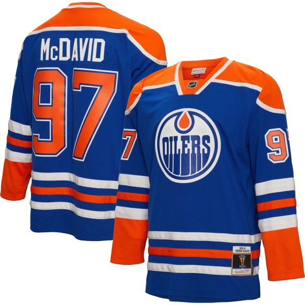 men8217s mitchell amp ness connor mcdavid blue edmonton oilers 201516 blue line player jersey – San Jose Sharks Jerseys and Headwear Collection