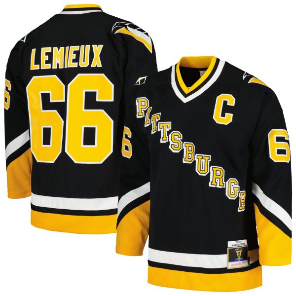 men8217s mitchell amp ness mario lemieux black pittsburgh penguins 199293 blue line player jersey – San Jose Sharks Jerseys and Headwear Collection