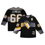 men8217s mitchell amp ness mario lemieux black pittsburgh penguins captain8217s patch 199697 blue line player jersey – San Jose Sharks Jerseys and Headwear Collection