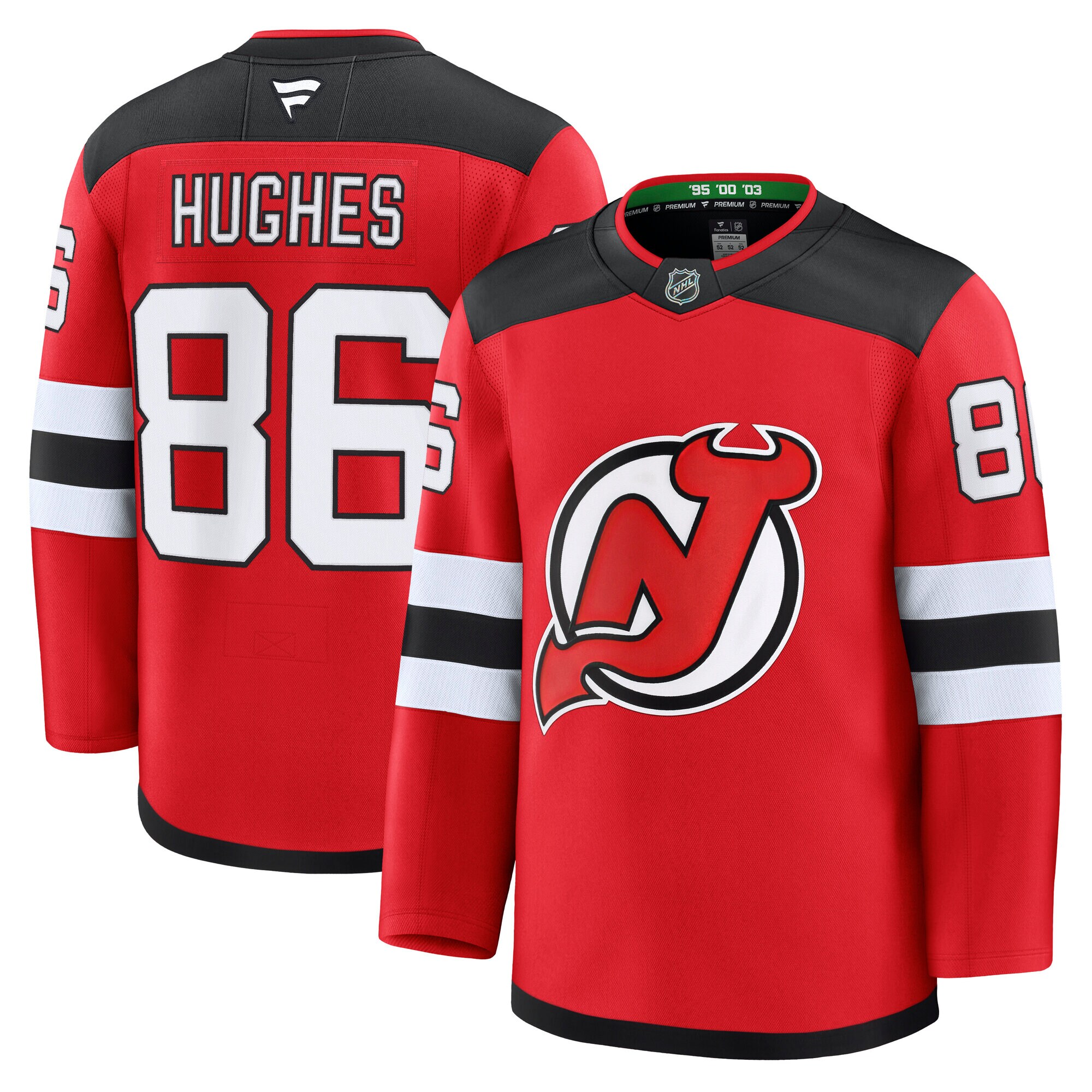 new jersey devils fanatics branded home premium jersey – red – jack hughes – mens – San Jose Sharks Jerseys and Headwear Collection