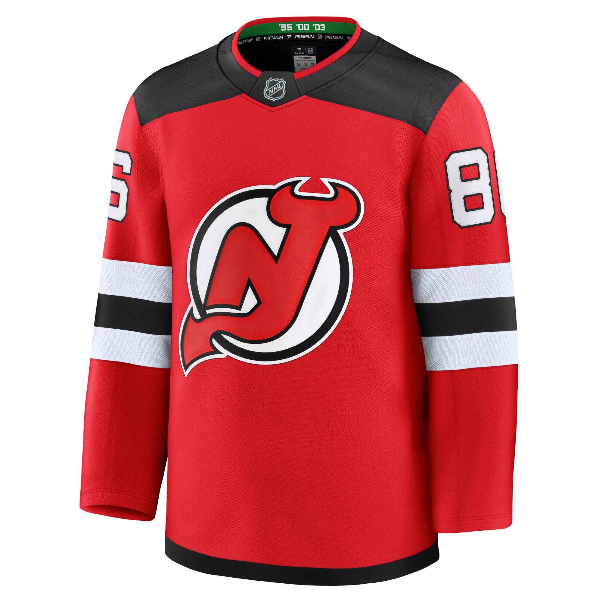 new jersey devils fanatics branded home premium jersey – red – jack hughes – mens – San Jose Sharks Jerseys and Headwear Collection