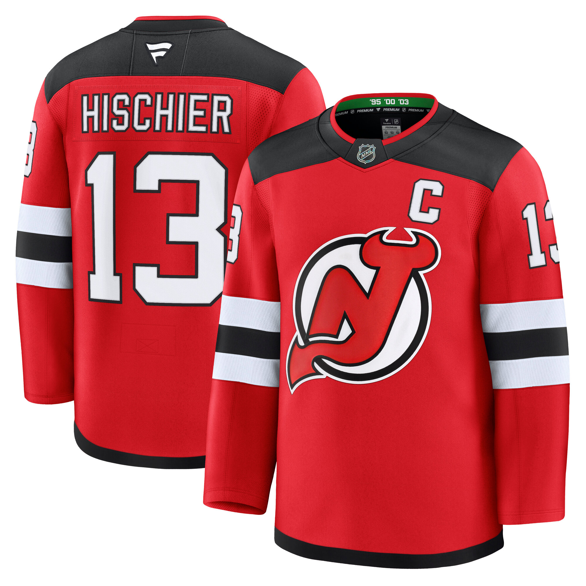 new jersey devils fanatics branded home premium jersey – red – nico hischier – mens – San Jose Sharks Jerseys and Headwear Collection