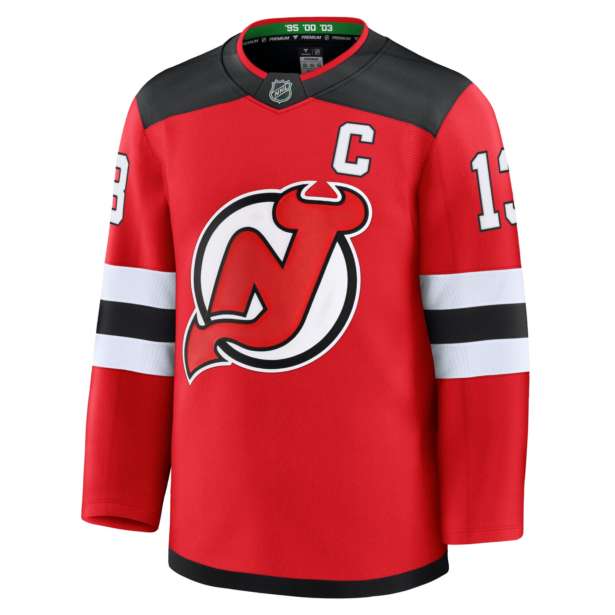 new jersey devils fanatics branded home premium jersey – red – nico hischier – mens – San Jose Sharks Jerseys and Headwear Collection