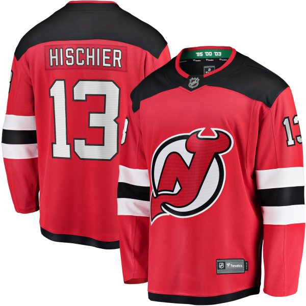 new jersey devils fanatics home breakaway jersey – nico hischier – mens – San Jose Sharks Jerseys and Headwear Collection