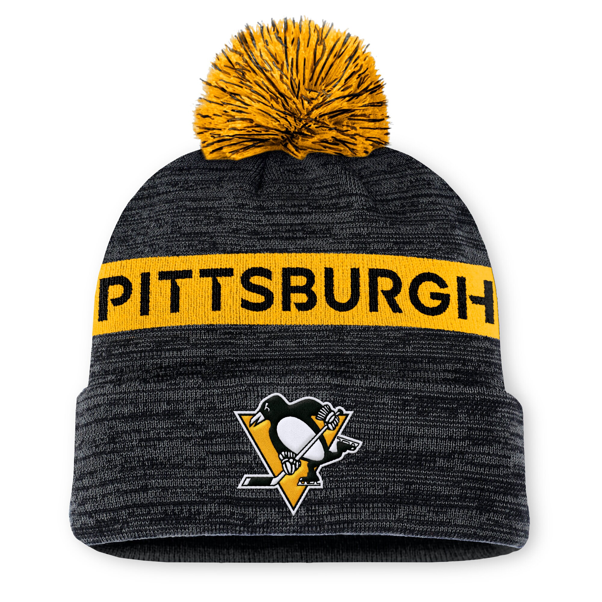 pittsburgh penguins authentic pro rink beanie cuff with pom – San Jose Sharks Jerseys and Headwear Collection