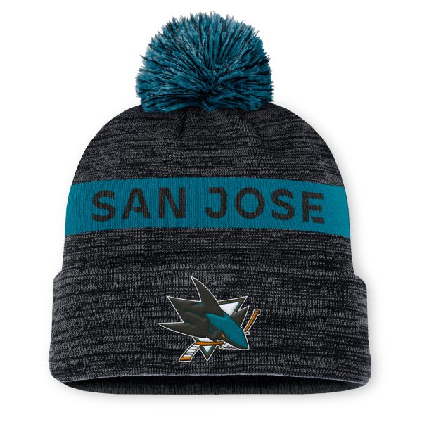 san jose sharks authentic pro rink beanie cuff with pom – San Jose Sharks Jerseys and Headwear Collection