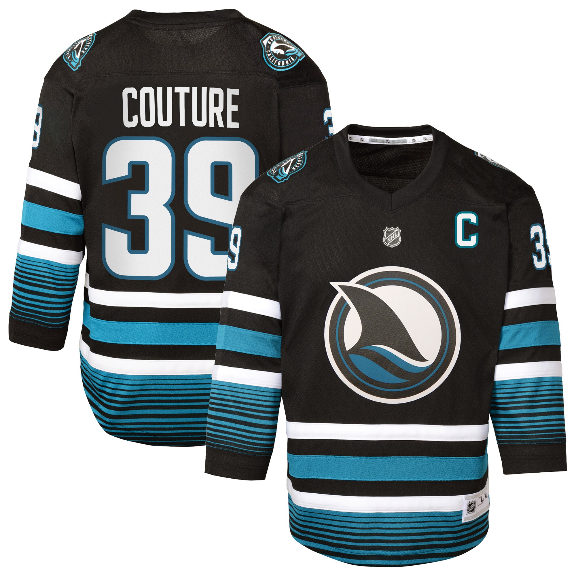 san jose sharks fanatics replica alternate breakaway jersey – black – logan couture – youth – San Jose Sharks Jerseys and Headwear Collection