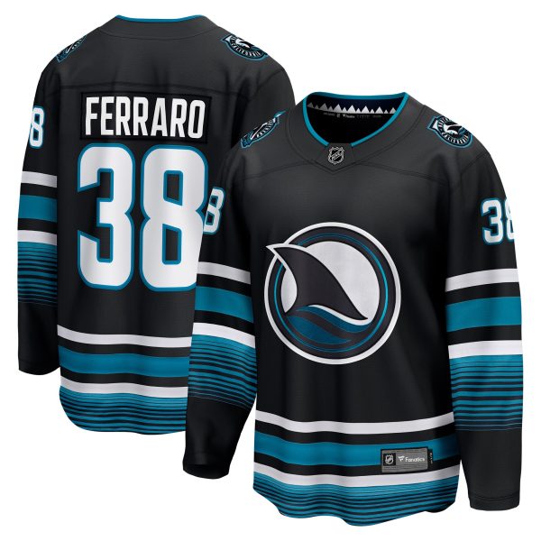 san jose sharks fanatics replica alternate breakaway jersey – black – mario ferraro – mens – San Jose Sharks Jerseys and Headwear Collection