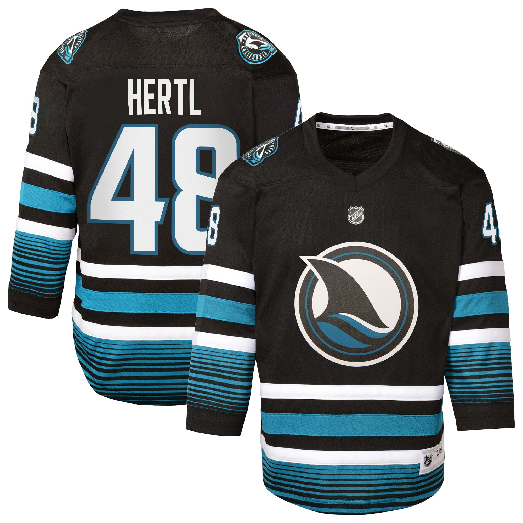 san jose sharks fanatics replica alternate breakaway jersey – black – tomas hertl – youth – San Jose Sharks Jerseys and Headwear Collection