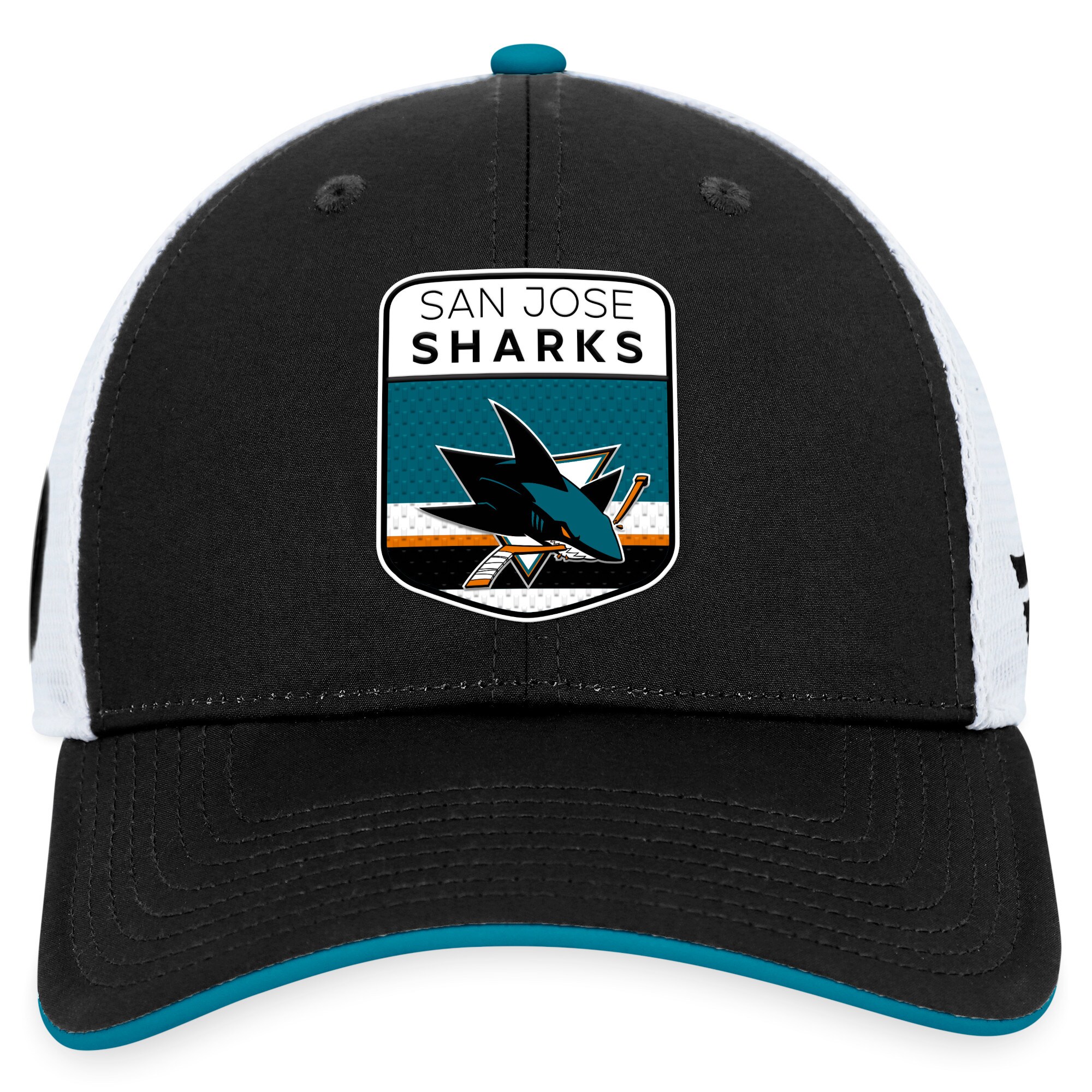 san jose sharks pro draft structured trucker podium cap – unisex – San Jose Sharks Jerseys and Headwear Collection