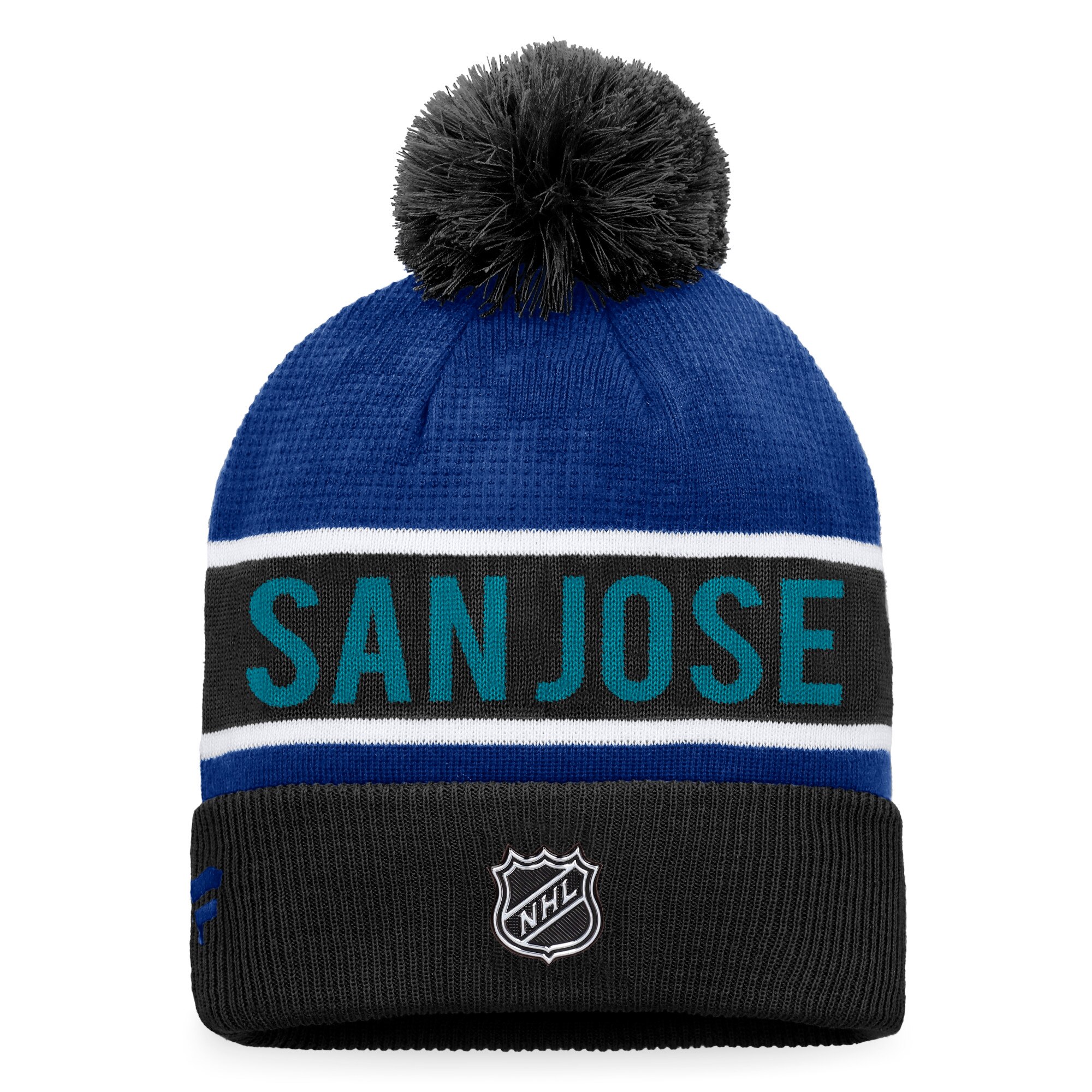 san jose sharks pro game amp train cuffed pom knit – mens – San Jose Sharks Jerseys and Headwear Collection