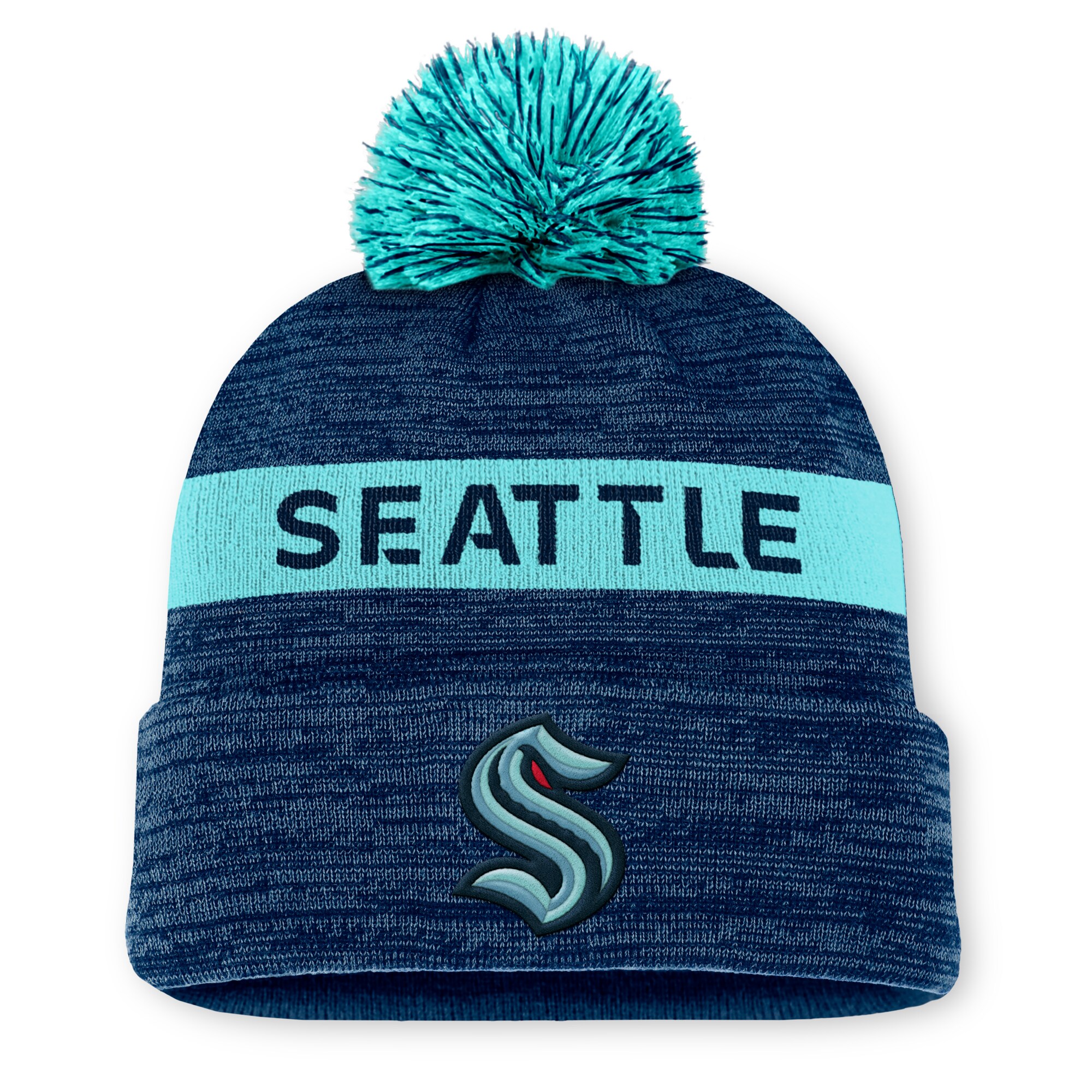 seattle kraken authentic pro rink beanie cuff with pom – San Jose Sharks Jerseys and Headwear Collection