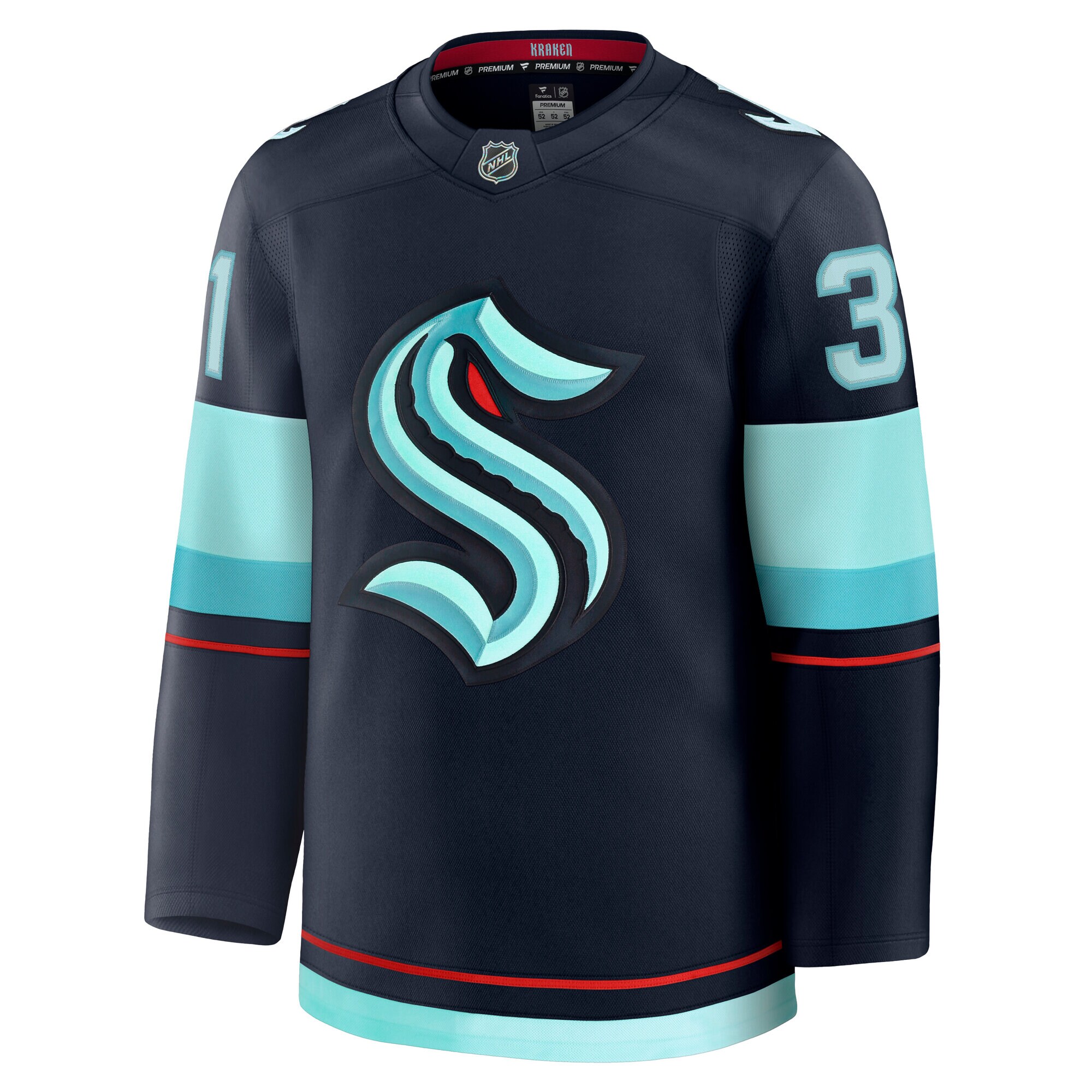 seattle kraken fanatics branded home premium jersey – deep sea blue – philipp grubauer – mens – San Jose Sharks Jerseys and Headwear Collection