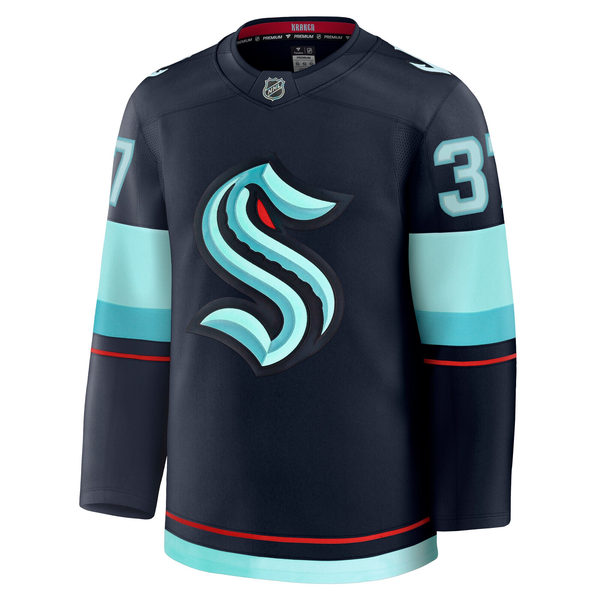 seattle kraken fanatics branded home premium jersey – deep sea blue – yanni gourde – mens – San Jose Sharks Jerseys and Headwear Collection