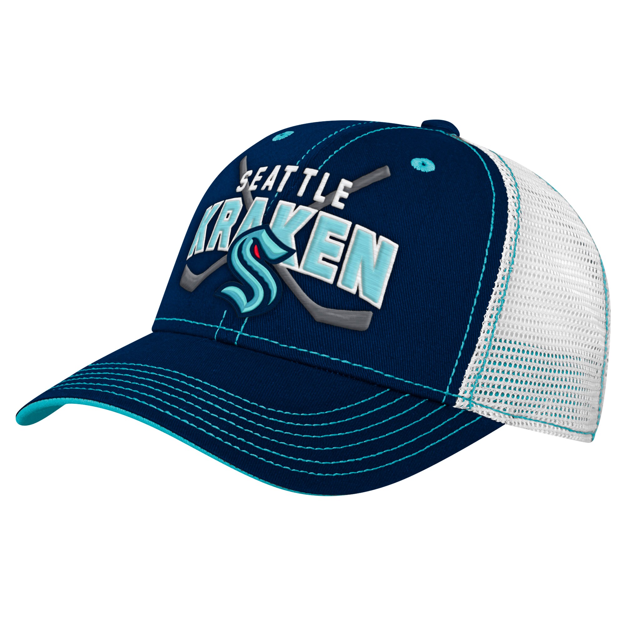 seattle kraken lock up mesh adjustable cap – youth – San Jose Sharks Jerseys and Headwear Collection