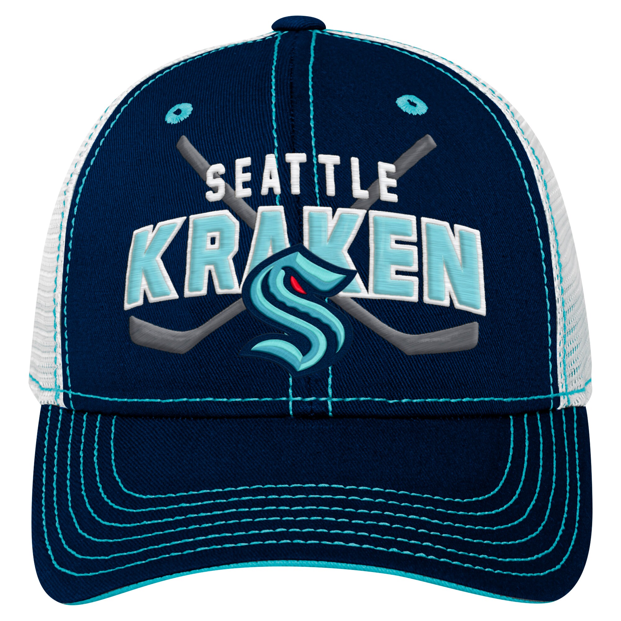 seattle kraken lock up mesh adjustable cap – youth – San Jose Sharks Jerseys and Headwear Collection