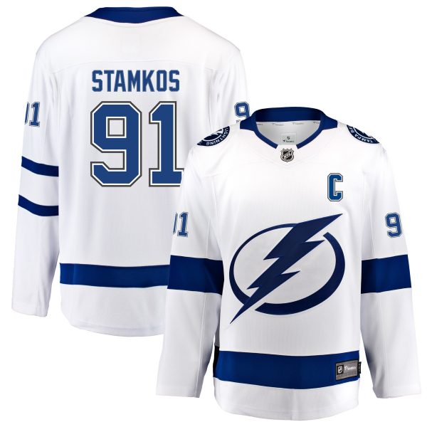 tampa bay lightning fanatics away breakaway jersey – steve stamkos – mens – San Jose Sharks Jerseys and Headwear Collection