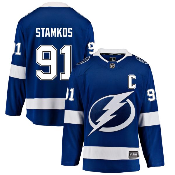 tampa bay lightning fanatics home breakaway jersey – steve stamkos – mens – San Jose Sharks Jerseys and Headwear Collection