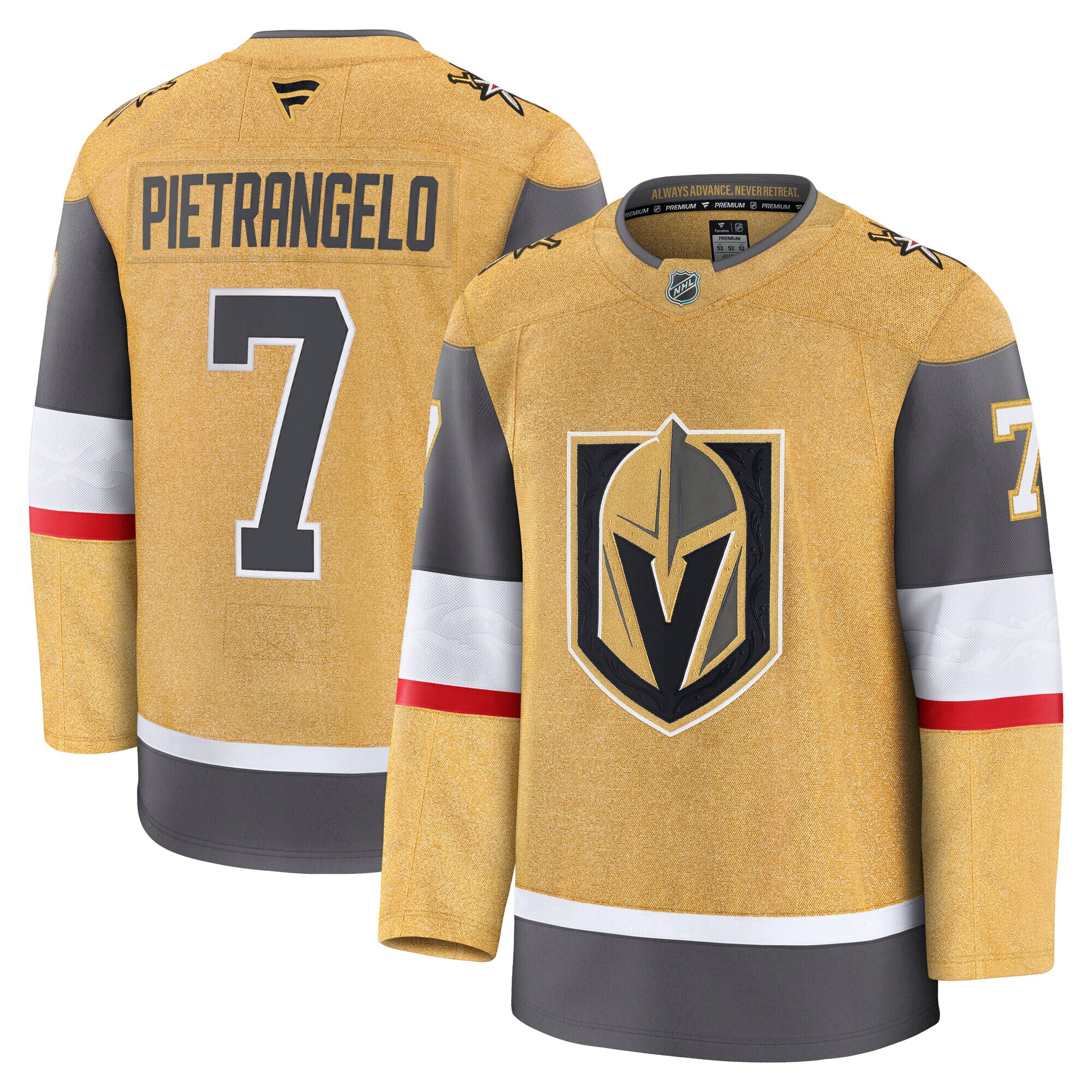vegas golden knights fanatics branded home premium jersey – gold – alex pietrangelo – mens – San Jose Sharks Jerseys and Headwear Collection