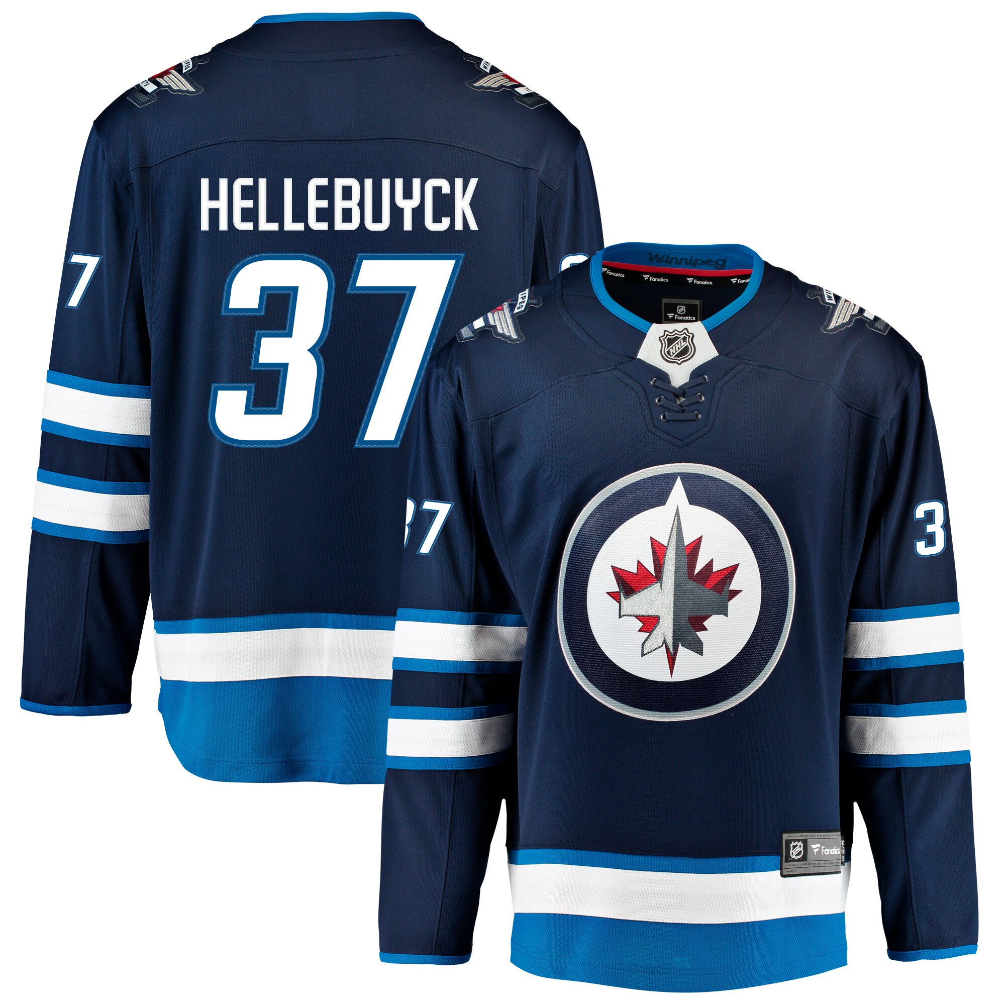 winnipeg jets fanatics home breakaway jersey – connor hellebuyck – mens – San Jose Sharks Jerseys and Headwear Collection