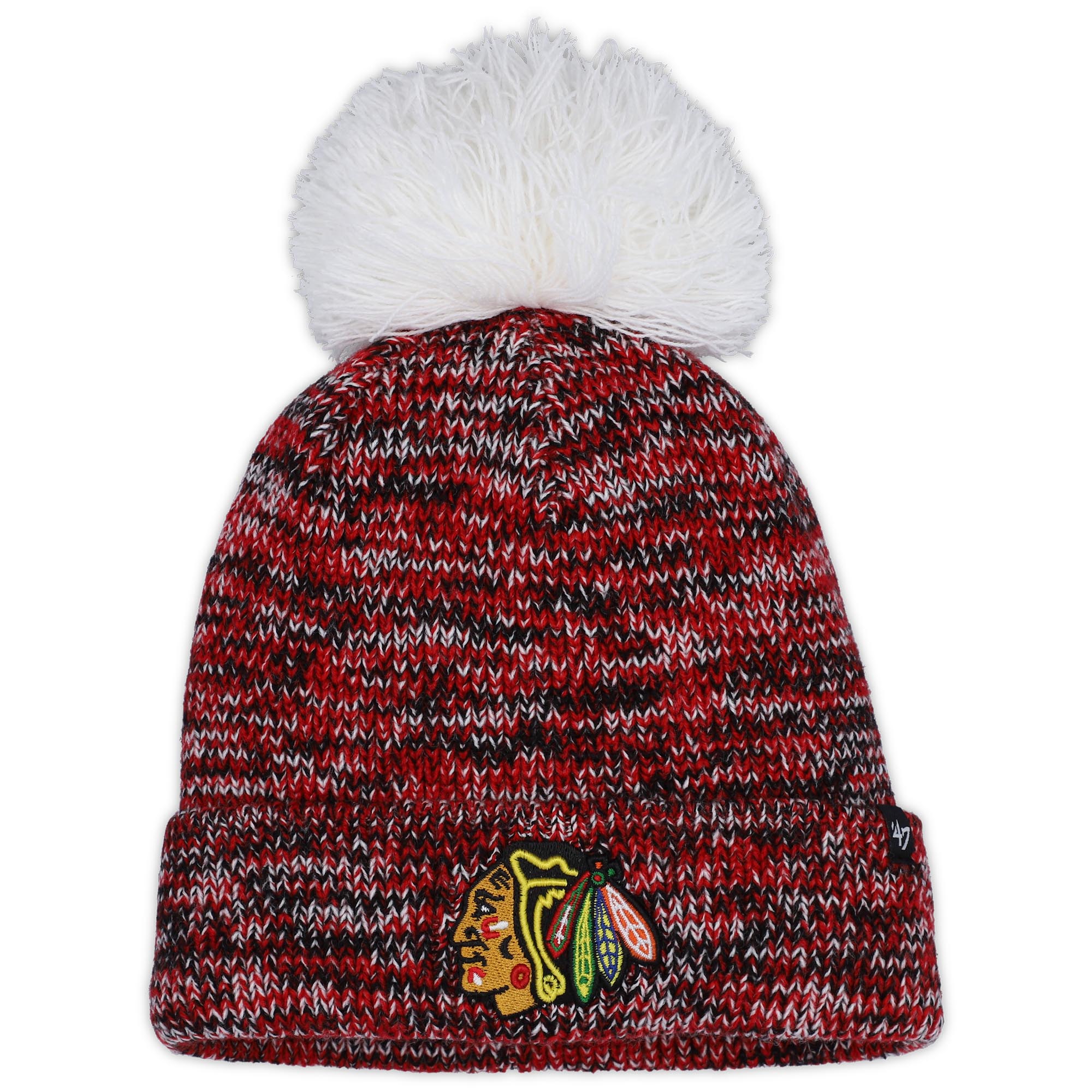 women8217s 821747 black chicago blackhawks triple cross cuffed knit hat with pom – San Jose Sharks Jerseys and Headwear Collection