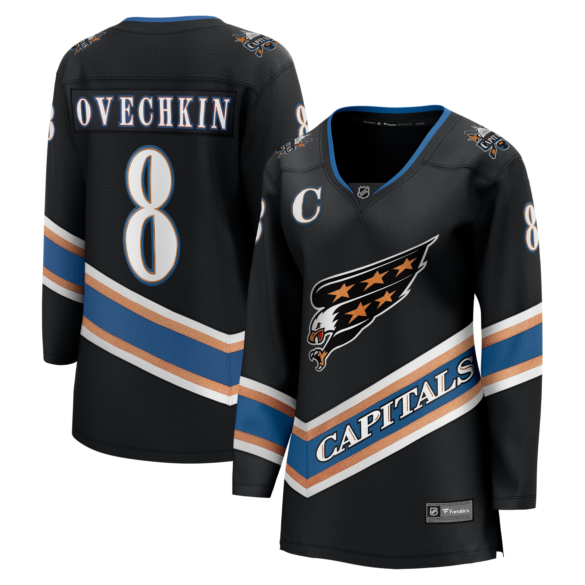 women8217s fanatics alexander ovechkin black washington capitals alternate 50th anniversary premier breakaway player jersey – San Jose Sharks Jerseys and Headwear Collection
