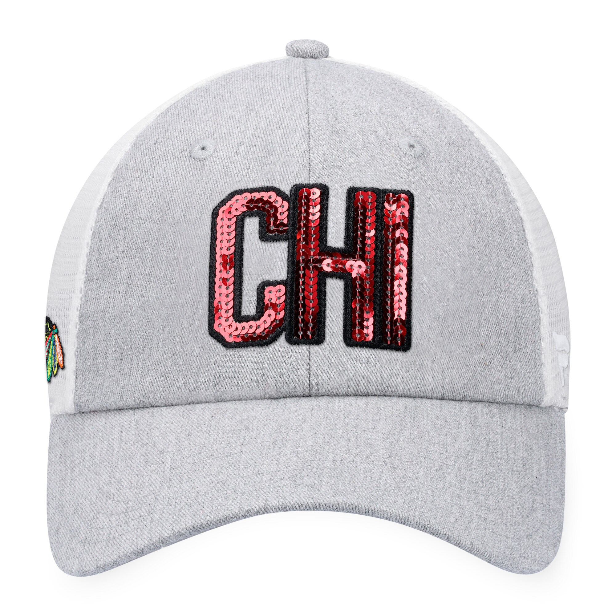 women8217s fanatics heather graywhite chicago blackhawks iconic glimmer trucker snapback hat – San Jose Sharks Jerseys and Headwear Collection