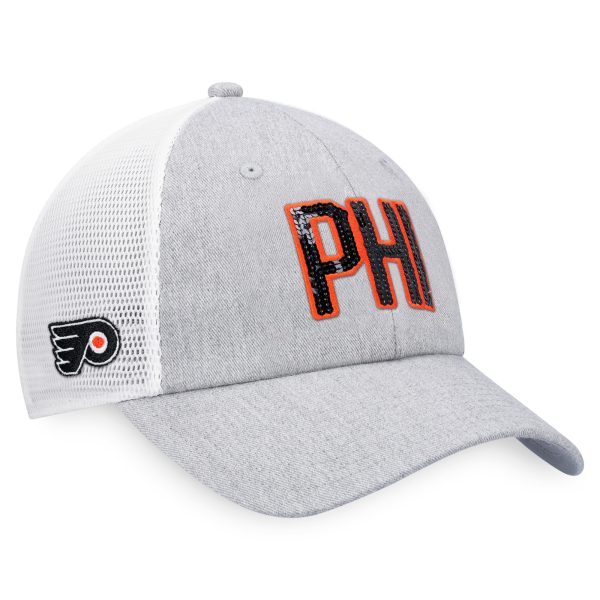 women8217s fanatics heather graywhite philadelphia flyers iconic glimmer trucker snapback hat – San Jose Sharks Jerseys and Headwear Collection