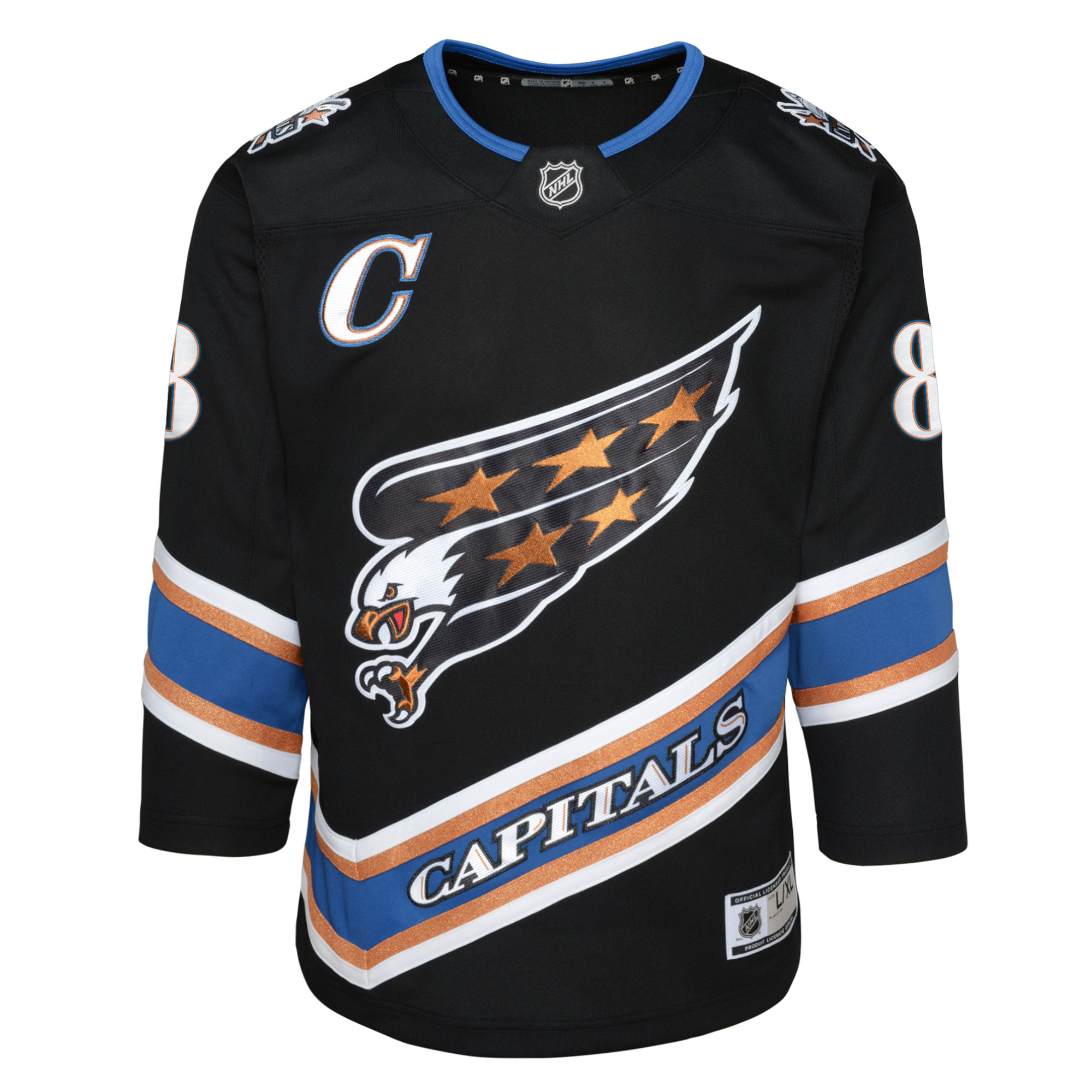 youth alexander ovechkin black washington capitals alternate 50th anniversary premier player jersey – San Jose Sharks Jerseys and Headwear Collection