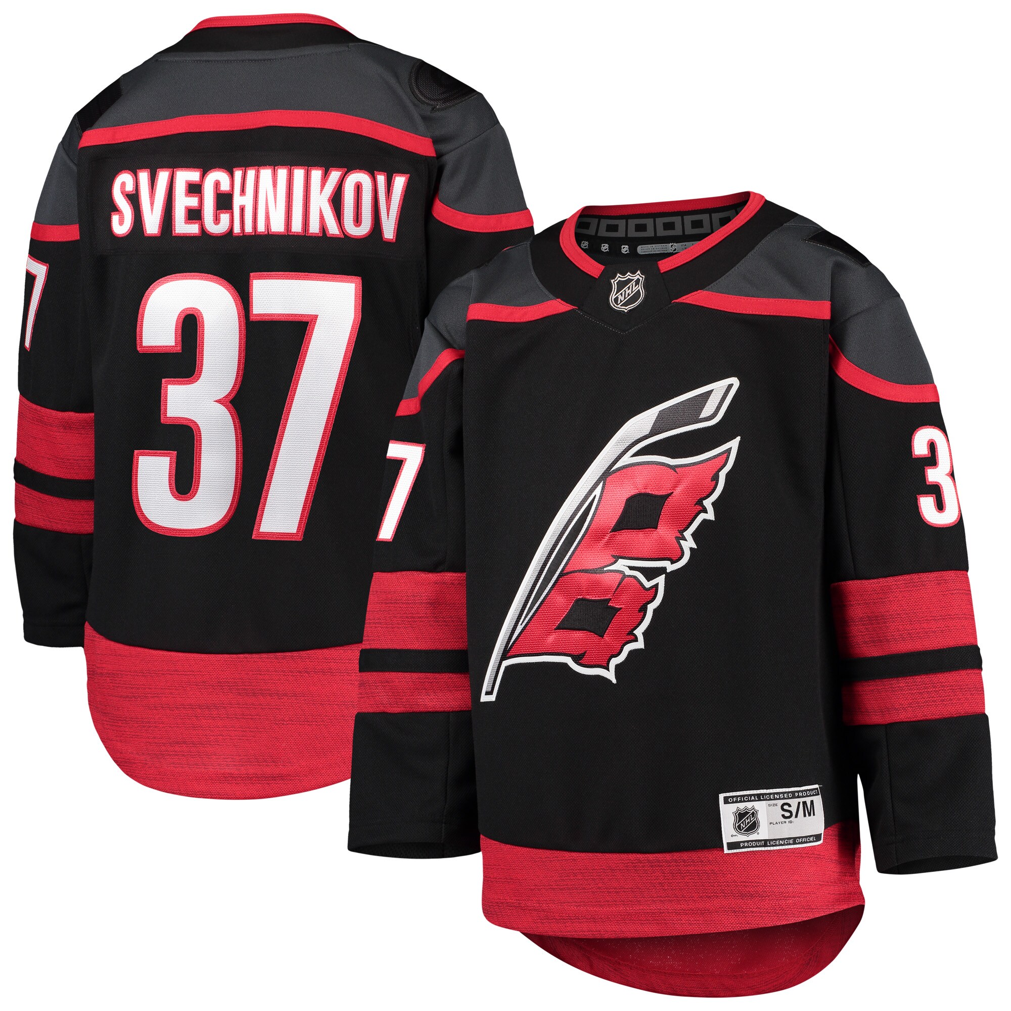 youth andrei svechnikov black carolina hurricanes alternate premier player jersey – San Jose Sharks Jerseys and Headwear Collection