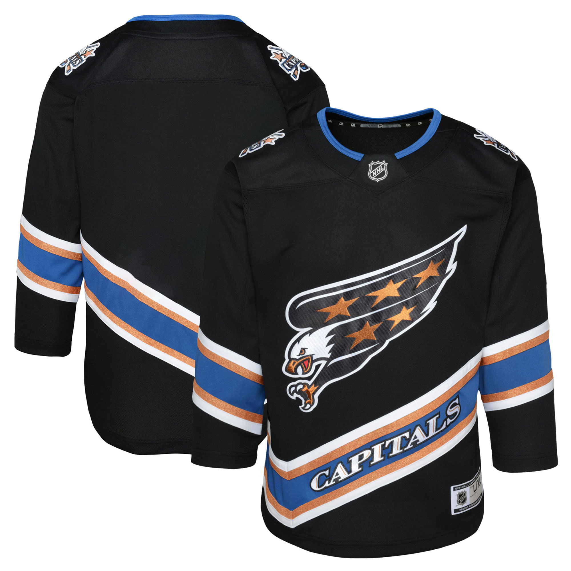 youth black washington capitals alternate 50th anniversary premier jersey – San Jose Sharks Jerseys and Headwear Collection