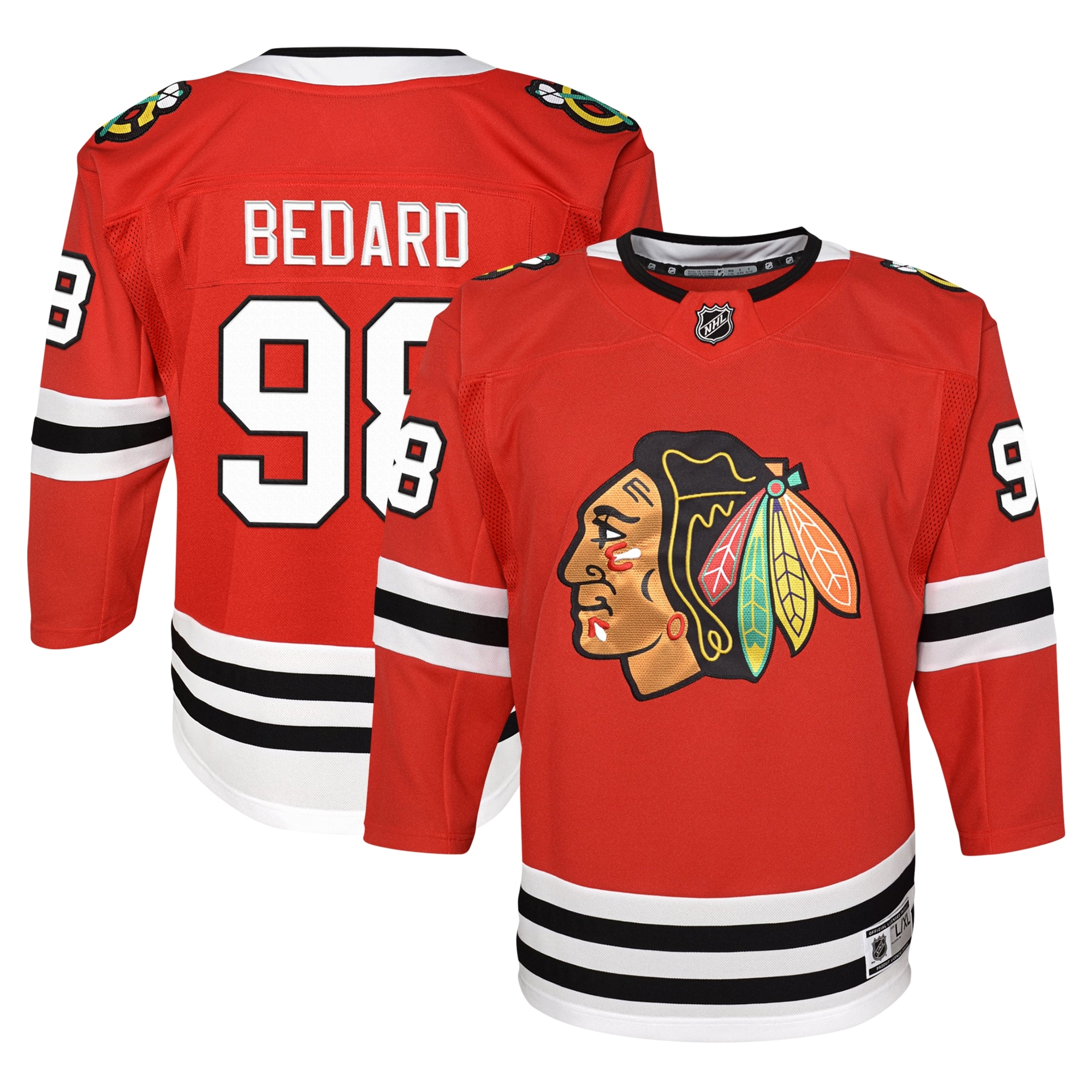youth connor bedard red chicago blackhawks home premier player jersey – San Jose Sharks Jerseys and Headwear Collection
